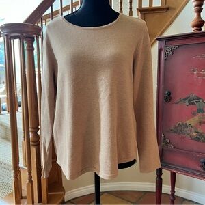 NWT Chicos "Shirttail Mindy" Heather Arabian Camel Super Soft Sweater Top Size 1